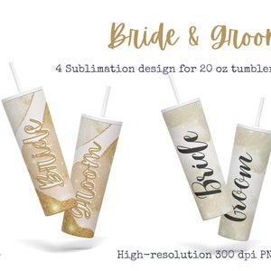 20 oz Skinny Tumbler Sublimation Marmor Designs Bundle, 4 Braut Bräutigam Hochzeit Hochzeit Hochzeit Digitales Papier, hochauflösende PNG, Direkter Download