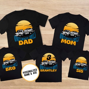Tow Truck Birthday Shirts, Truck Theme Party, Family Matching Shirts, Birthday Crew Shirts, Tow Truck T-Shirt, Personalized Shirt for Bday