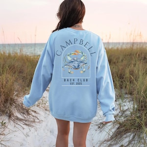 Custom Luxury Bach Costal Party Merch Matching Bridesmaid Crewneck Personal Crewneck Beach Bride Sweatshirt Beach Girls Club Bach Club Shirt