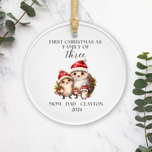 Personalized Baby&#39;s First Christmas Ornament, Family of Three Christmas Ornament, Family of 3, Family Ornament, First Christmas Ornaments