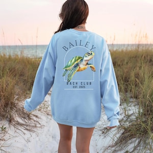 Custom Luxury Bach Costal Party Merch Matching Bridesmaid Crewneck Personal Crewneck Beach Bride Sweatshirt Beach Girls Club Bach Club Shirt