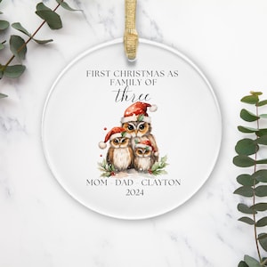 Personalized Baby&#39;s First Christmas Ornament, Family of Three Christmas Ornament, Family of 3, Family Ornament, First Christmas Ornaments