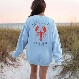 Custom Luxury Bach Costal Party Merch Matching Bridesmaid Crewneck Personal Crewneck Beach Bride Sweatshirt Beach Girls Club Bach Club Shirt