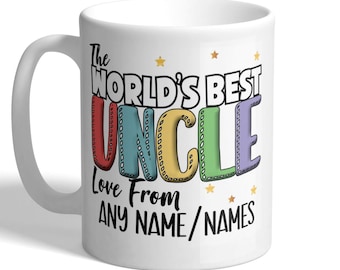 Personalised - World's Best Uncle - Any Names - Mug