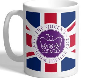 The Queen's Platinum Jubilee 2022 - 70 Years - Union Jack Flag - Celebration Gift Mug