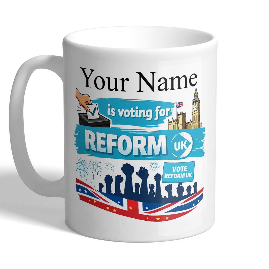 Personalised Nigel Farage Reform UK Mug - Custom Voting Gift - Ceramic ...