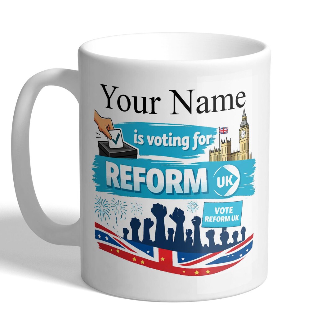 Personalised Nigel Farage Reform UK Mug Custom Voting Gift Ceramic Personalised Nigel Farage Reform UK Mug Custom Voting Gift Ceramic