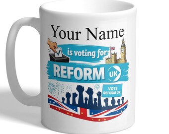 Personalised Nigel Farage Reform UK Mug - Custom Voting Gift - Ceramic Cup