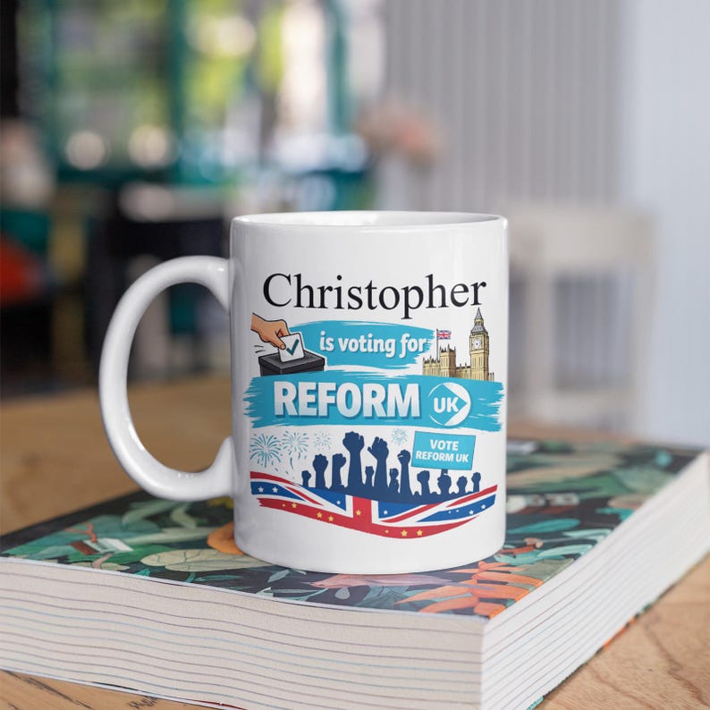 Personalised Nigel Farage Reform UK Mug - Custom Voting Gift - Ceramic ...