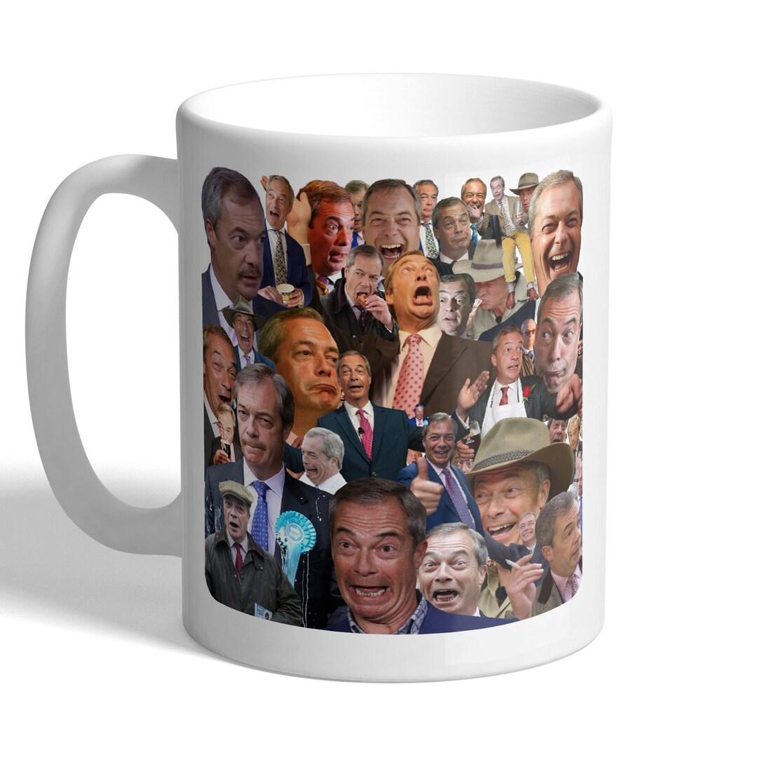 The Many Faces of Nigel Farage - Funny Reform Politics Mug - Etsy UK