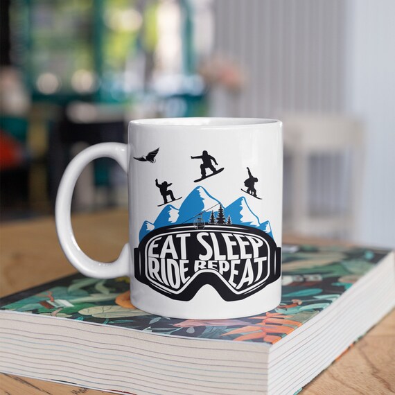 eat sleep ride repeat snowboard Snowboarding - Eat Sleep Ride Repeat - Snowboarder Mug