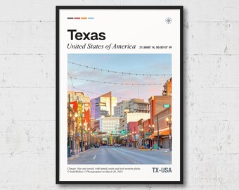Texas Poster | Real Photo of Texas, Real Picture, Travel Poster, Location Wall Art, United States of America Print, Home Decor, NA10