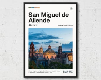 San Miguel de Allende Poster | Real Photo of San Miguel de Allende, Real Picture, Travel Poster, Location Wall Art, Mexico Print, NA8