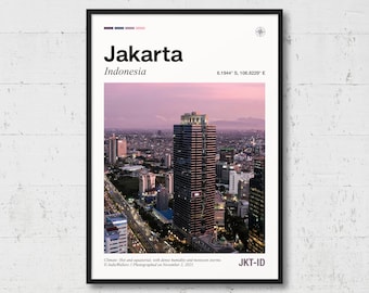 Jakarta Poster | Real Photo of Jakarta, Real Picture, Travel Poster, Location Wall Art, Indonesia Print, Home Decor, AS3