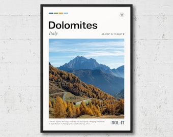 Dolomites Poster | Real Photo of Dolomites, Real Picture, Travel Poster, Location Wall Art, Italy Print, Home Decor, EU7