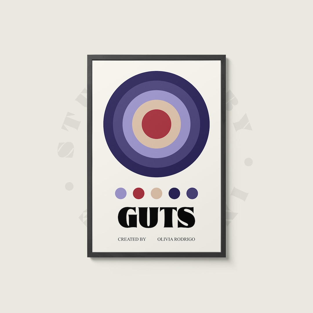 Guts Poster Olivia Rodrigo Color Palette Print Album Wall - Etsy