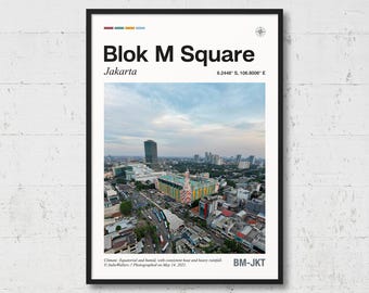 Blok M Square Poster | Real Photo of Blok M Square, Real Picture, Travel Poster, Location Wall Art, Jakarta Print, Home Decor, AS8