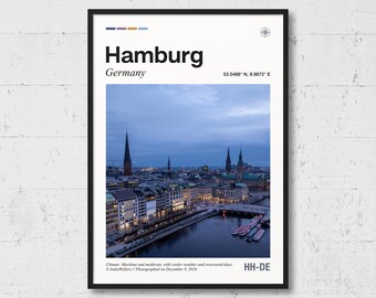 Hamburg Poster | Real Photo of Hamburg, Real Picture, Travel Poster, Location Wall Art, Germany Print, Home Decor, EU10