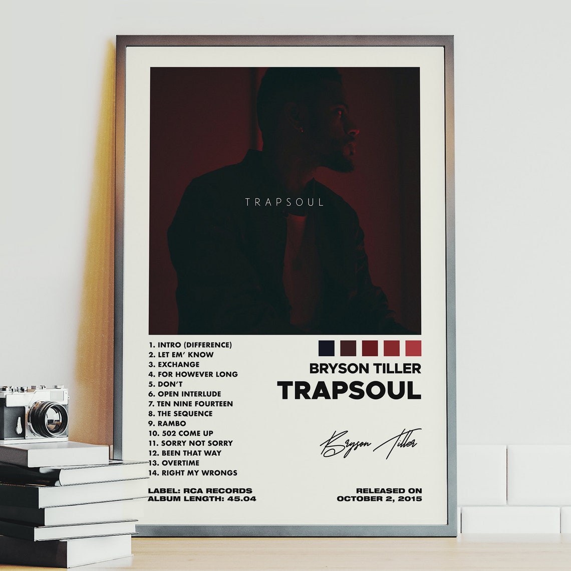 Bryson Tiller Poster Trapsoul Poster Bryson Tiller Album Etsy