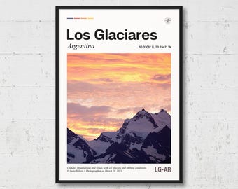 Los Glaciares Poster | Real Photo of Los Glaciares, Real Picture, Travel Poster, Location Wall Art, Argentina Print, Home Decor, SA2