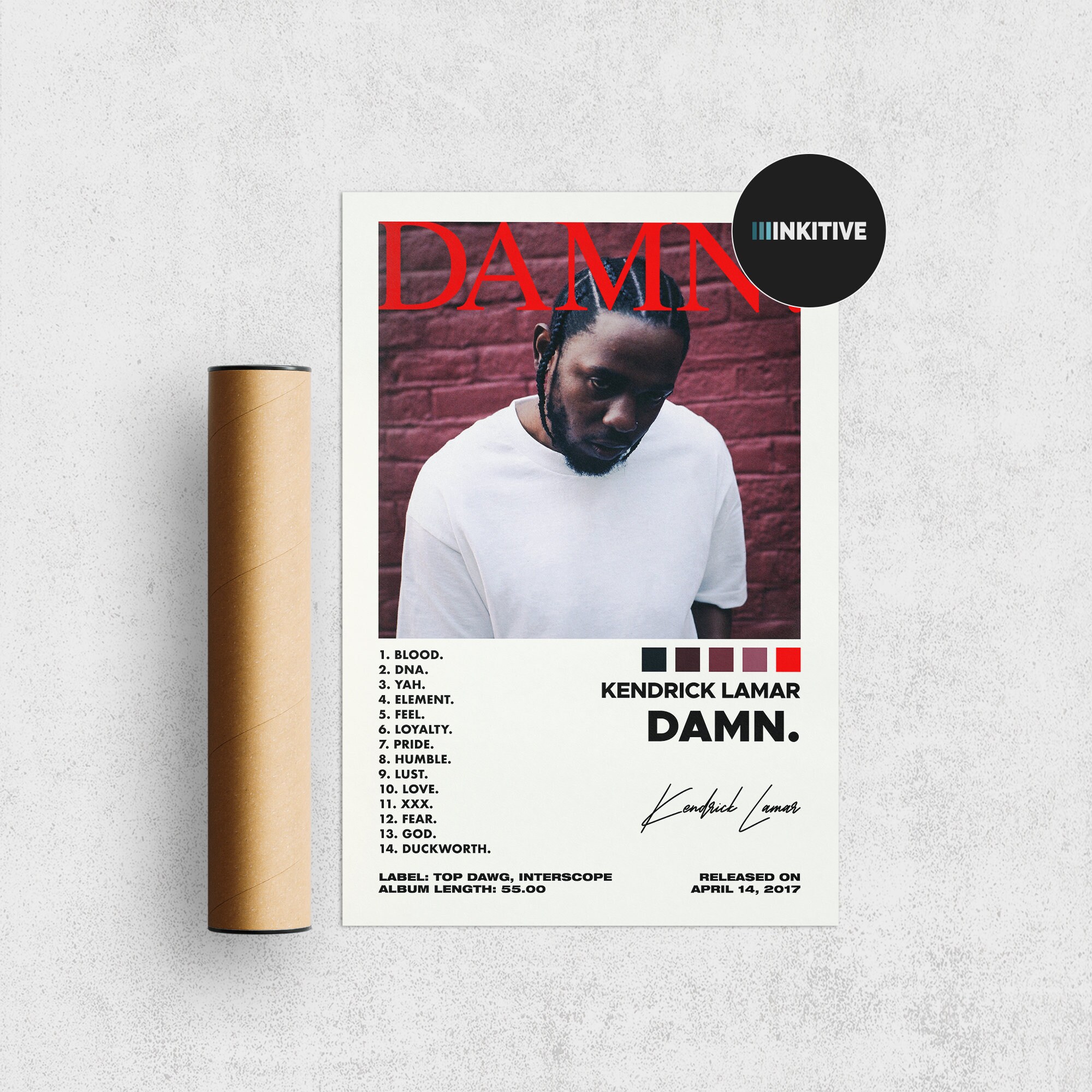 Kendrick Lamar Poster - Damn Poster | Kendrick Lamar Album Cover Poster