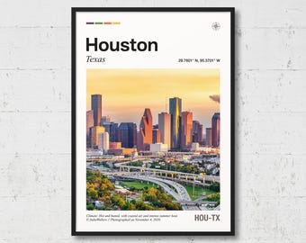 Houston Poster | Real Photo of Houston, Real Picture, Travel Poster, Location Wall Art, Texas Print, Home Decor, NA4