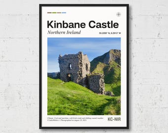 Kinbane Castle Poster | Real Photo of Kinbane Castle, Real Picture, Travel Poster, Location Wall Art, Northern Ireland Print, EU5