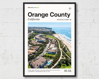Orange County Poster | Real Photo of Orange County, Real Picture, Travel Poster, Location Wall Art, California Print, Home Decor, NA5