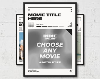 Custom Movie Poster | Choose Your Own Movie, Film Wall Art, Movie Scene Print, Personal Movie Gift, Home Decor, MP1