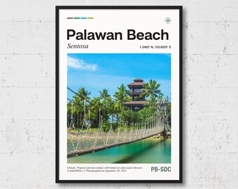 Palawan Beach Poster | Real Photo of Palawan Beach, Real Picture, Travel Poster, Location Wall Art, Sentosa Print, Home Decor, AS9