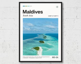 Maldives Poster | Real Photo of Maldives, Real Picture, Travel Poster, Location Wall Art, South Asia Print, Home Decor, AS4