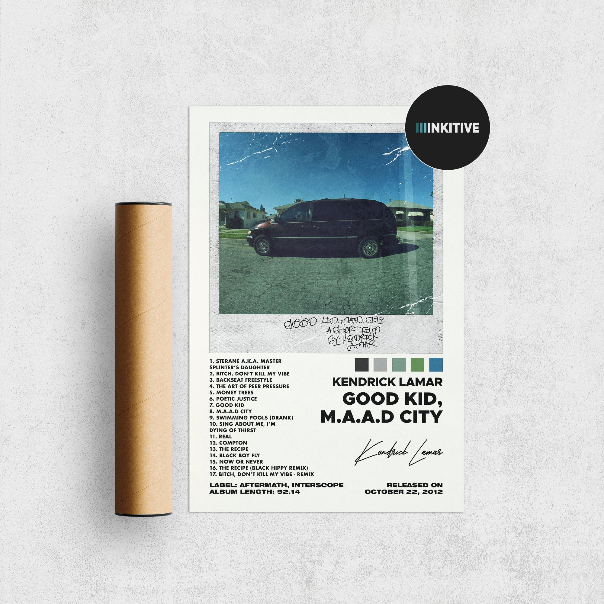 Kendrick Lamar Poster - Good Kid Maad City Poster | Kendrick Lamar Album Cover Poster