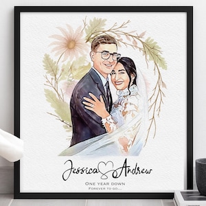 Aangepaste aquarel paar tekenen, handgetekende portret cadeau, voorstel illustratie, cadeau voor haar, Valentijnsdag of verjaardag