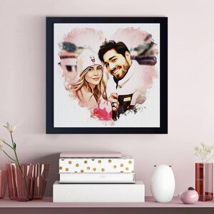 CARTOON CUSTOMIZED PORTRAIT Personalized Couple Portrait from Photo Wedding Day Gift for Bride and Groom Engagement, Anniversary Gift image 9