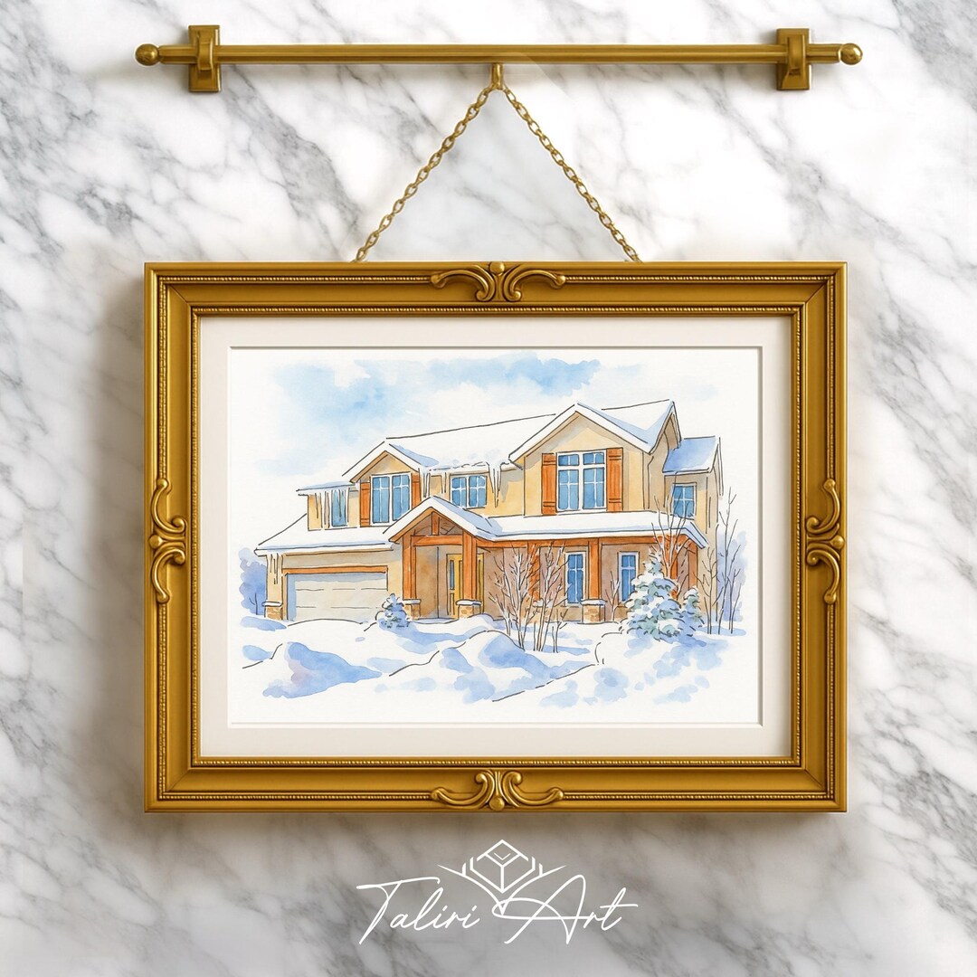 Custom House Portrait, Watercolor Home Painting From Photo ...