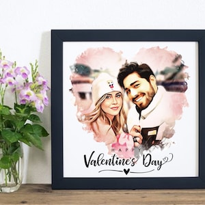 CARTOON CUSTOMIZED PORTRAIT Personalized Couple Portrait from Photo Wedding Day Gift for Bride and Groom Engagement, Anniversary Gift image 3