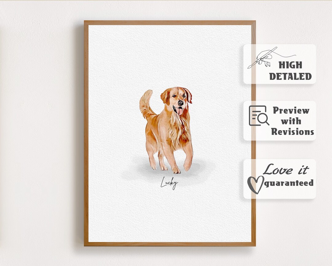 CUSTOM DOG PORTRAIT, Watercolor Portrait From Photo, Pet Painting ...
