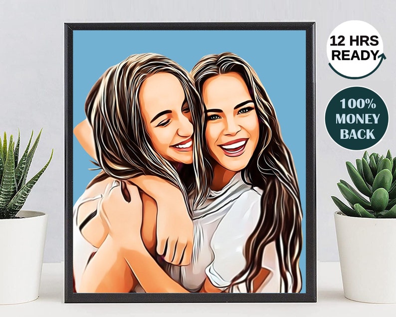 Personalisiertes Cartoon-Portrait - Humorvolle Geschenkidee für die Freundschaft