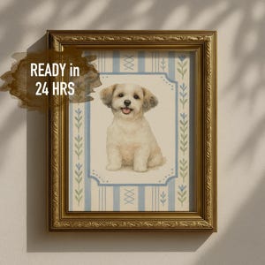 Mini Custom Pet Portrait – Dog Memorial Painting, Pet Loss Gift, Personalized Pet Drawing from Photo, Dog Lover Gift