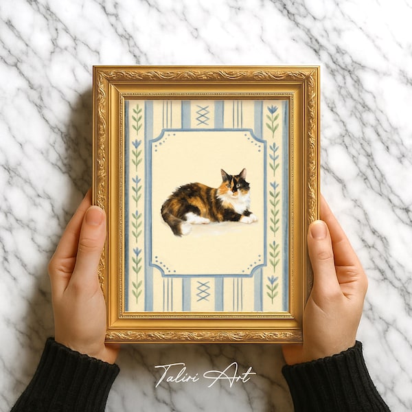 Pintura de gato en acuarela personalizada a partir de una foto, retrato de gato personalizado, regalo conmemorativo para mascotas, regalo de Navidad para dueños de gatos, regalo por la pérdida de una mascota.