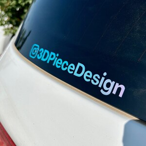 Autocollant publicitaire en vinyle pour voiture - Personnalisation avec nom Instagram ou logo