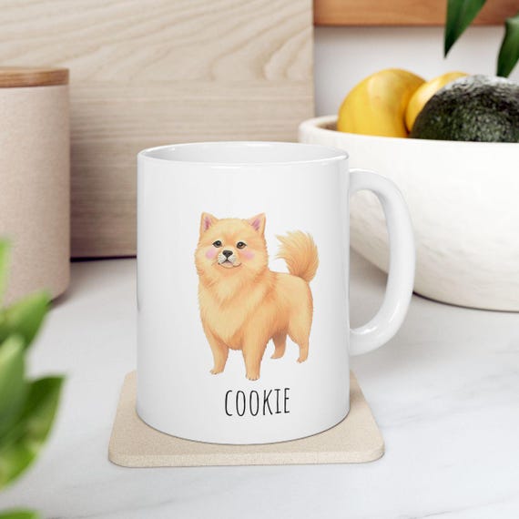 パーソナライズされたスピッツマグカップ 犬のお母さんへのスピッツ