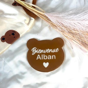 baby birth announcement plaque, personalized birth card welcome baby with first name gift or birth souvenir