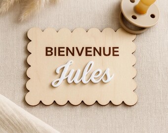 personalized birth announcement biscuit card wooden first name welcome baby sign welcome baby is born first name announcement gift idea