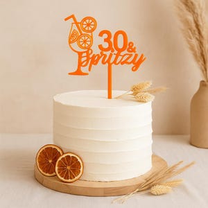 Cake topper to personalize trendy, spritz theme, cocktail bar, Italian decoration, color of your choice, decoration for aperol party cake