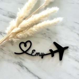 Simpatico aereo con nome da decorare da parete, idea regalo originale e moderna sul tema del viaggio