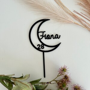 Personalized birthday moon cake topper for cake personalized cake topper decoration for cake with first name and age