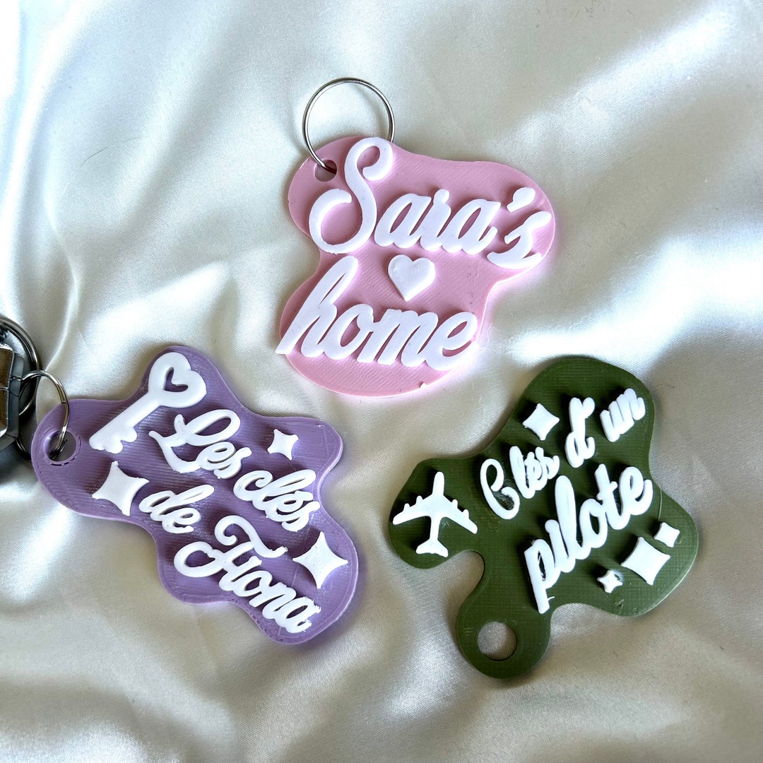 Personalized Designer Key Ring in a Trendy Organic Style, Gift Idea