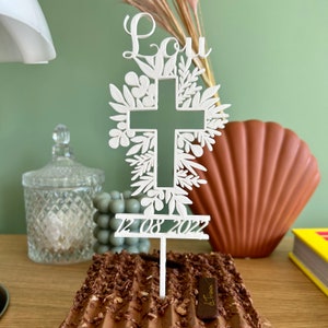 Cake topper for personalized baptism cake