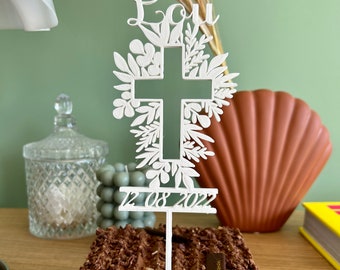 Cake topper for personalized baptism cake